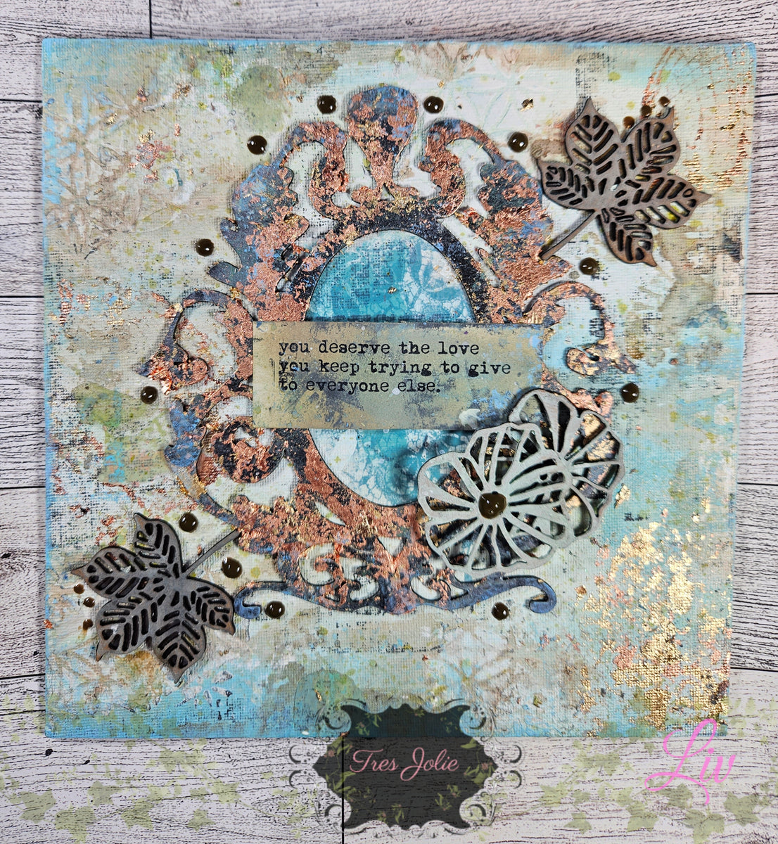 Mixed Media Canvas using September MM Kit of the Month – Tres Jolie Kits
