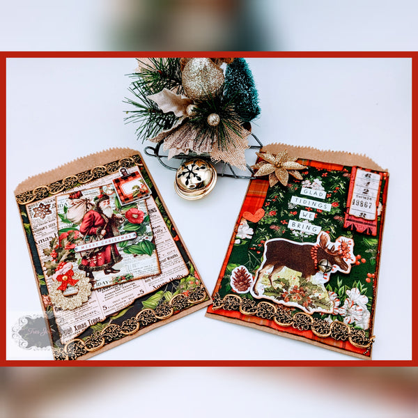 "Vintage Christmas"  Gift Bags Mood Board Challenge Project