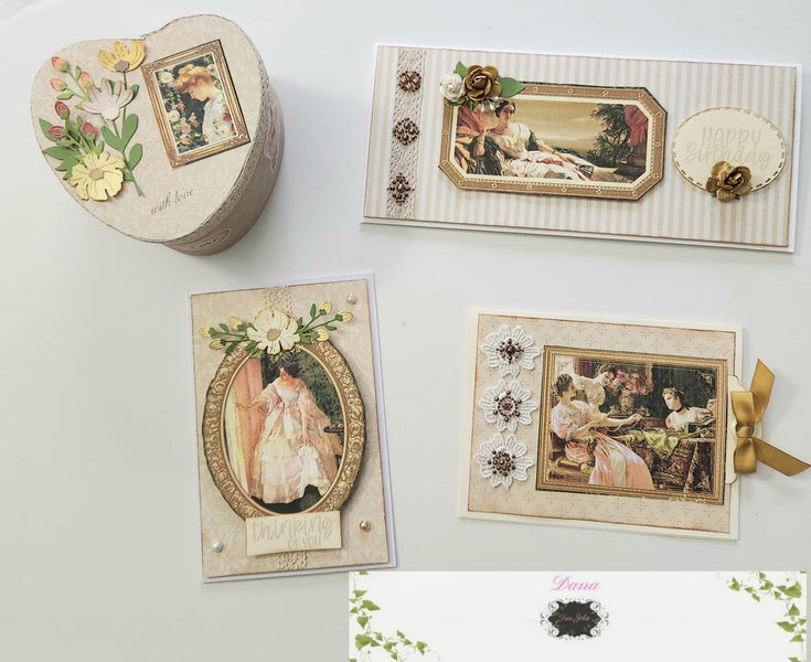 Elegant Greeting Cards and Heart Gift Box