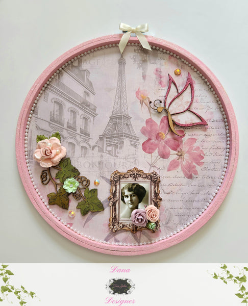 "Bonjour " Embroidery Hoop Decor Project