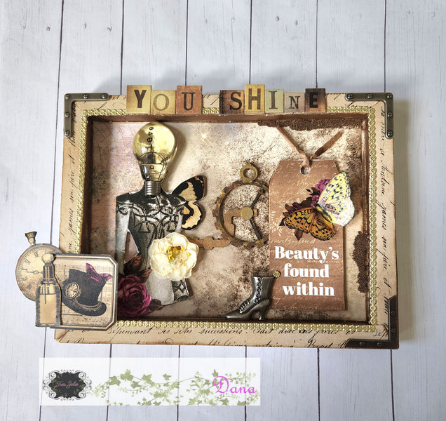 Beauty's Found Within Steampunk Shadow Box