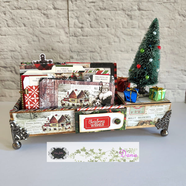 Vintage Christmas File folders Box