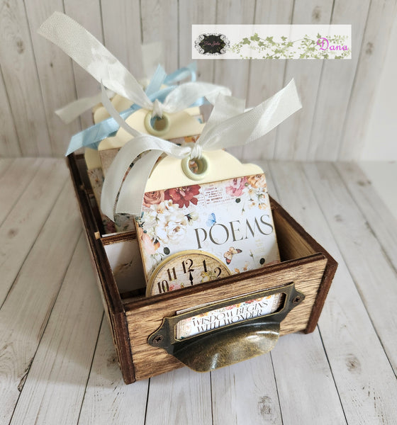 Floral mini tags and File box