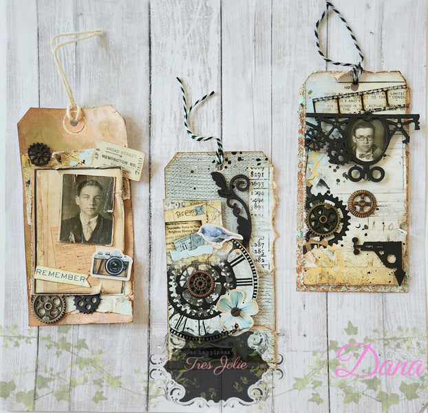 Grungy Mixed Media Tags