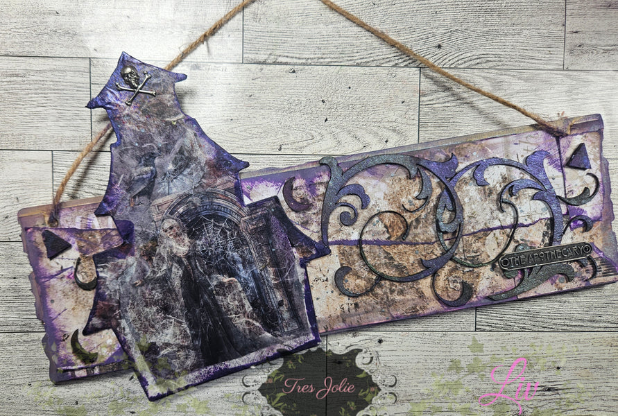 Mixed Media Halloween Decor Sign