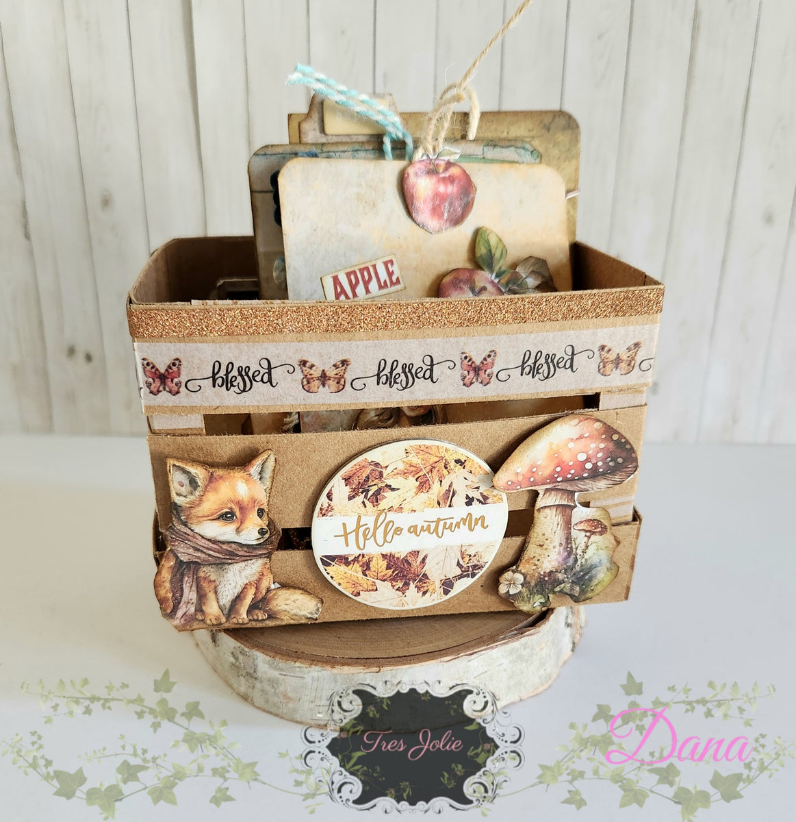 Fall Paper Crate with Tags and Cards – Tres Jolie Kits