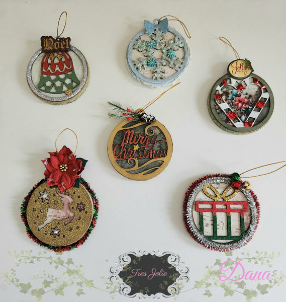 Festive Christmas Chipboard Ornaments