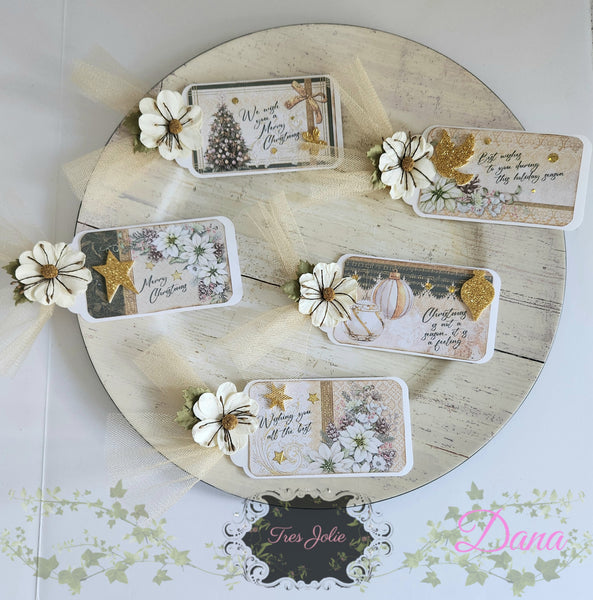 Gold Sparkle Christmas Cards and Gift Tags