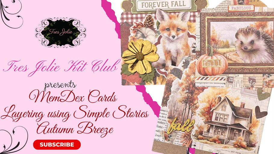 MemDex Cards Layering using Simple Stories Autumn Breeze