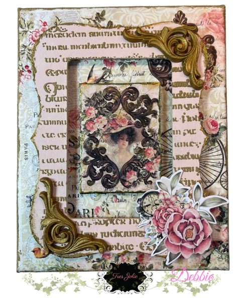 Victorian Gold Shabby Chic Canvas